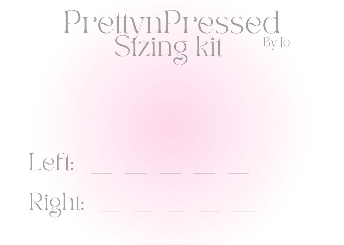 Sizing kit