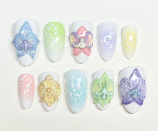 3D Pastel Orchids